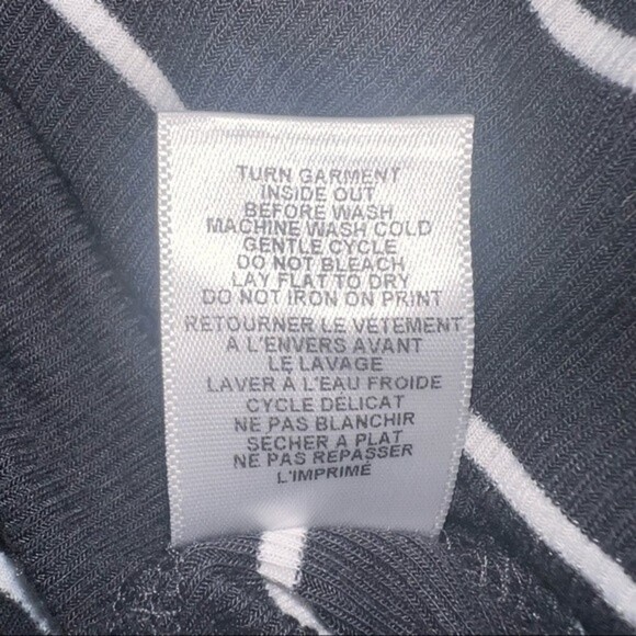 Billabong Gray White Ribbed Striped Short Sleeve Beachy Mini Swing Dress S - Picture 8 of 8